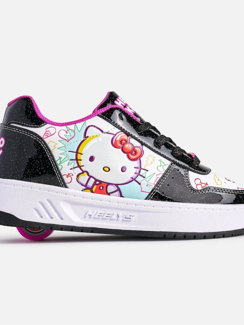Heelys Black White Pink Hello Kitty Roller Sneaker Size 13